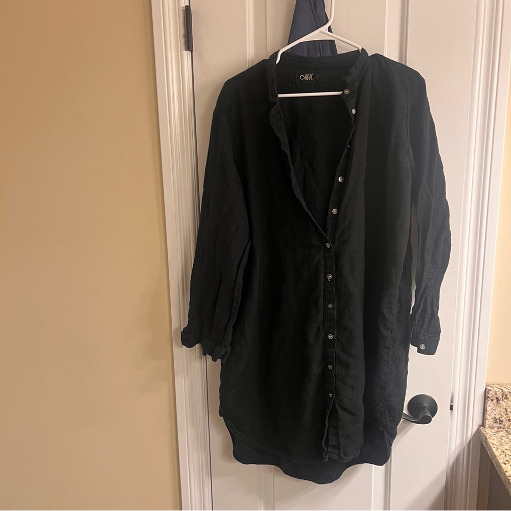 Black Manon Shirt linen oversized shirt or dress 3